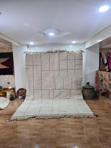 White Safin Marokkaans handgemaakt tapijt